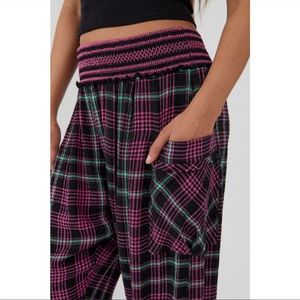 💜 NWT Free People Plaid About You Pants 💜Black Combo MSRP $ 88